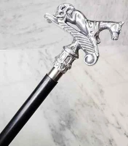Elegant Solid Horse Head Handle Victorian Handmade Wooden Walking Stick Cane New - Picture 1 of 5