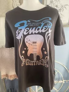 Fender Guitars Graphic Tee T-Shirt Short Sleeve Crew Dark Gray Extra Large XL - Picture 1 of 6