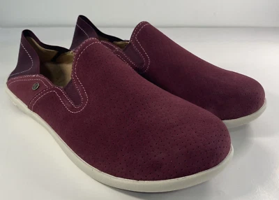 Spenco Women’s Sterling Convertible Mules 12B Soft Suede Leather Upper Burgundy — 第 1/4 张图片