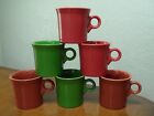 Fiesta Fiestaware HLC Lot of 6 Coffee Cups Mugs Mixed Color Set Ring Handled 