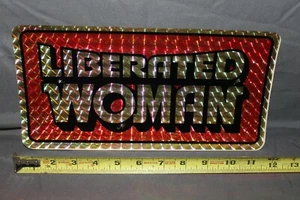 Chroma Graphics Vintage Spectra 70s 80s Auto License Plate Decal Liberated Woman - Picture 1 of 1