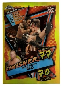 2021 Topps Chrome WWE Slam Attax - RANDY ORTON FINISHER Yellow Refractor /99 - Picture 1 of 2