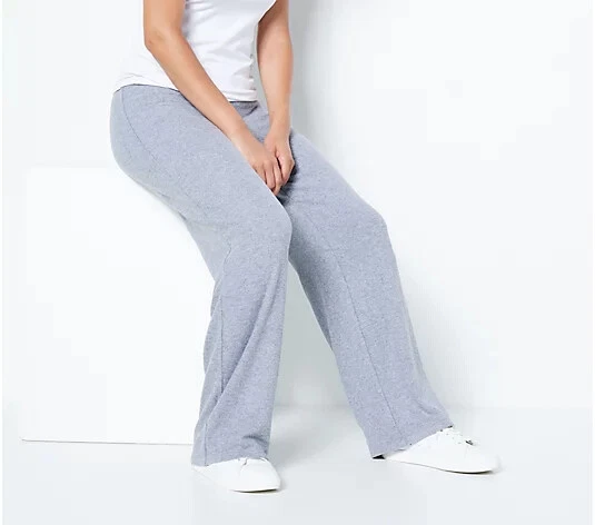 NEW SUSAN GRAVER LIFESTYLE REGULAR WIDE LEG KNIT PANT - HEATHER GRAY SZ XS #W48 - Image 1 of 1