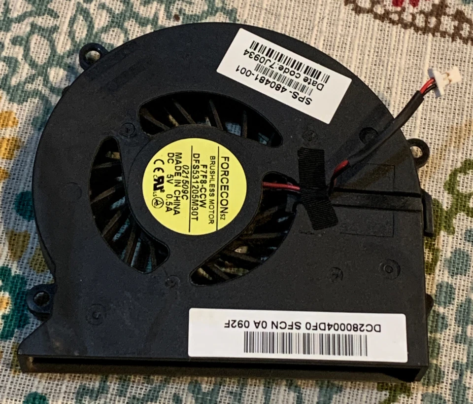 Cpu Cooling Fan For HP Pavilion dv7 SPS-480481-001 DFS531205M30T - Image 1 of 1