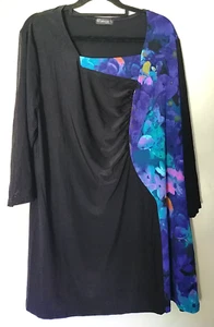 Wishstone Size XL Black Top Blouse Tunic Stretch Business Office Casual Party - Picture 1 of 11