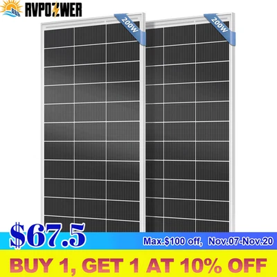 400W 12V Solar Panel 18BB N-type Battery Charge RV PV Home Off-Grid Battery Powe - Image 1 of 4