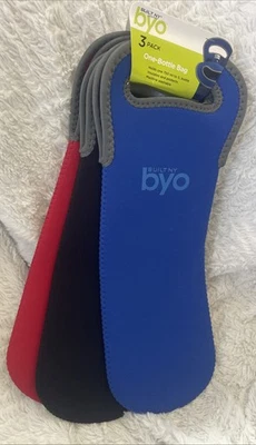 Bolsa de una botella NY BYO nueva construcción tiene capacidad para 750 ml - 1 L, paquete de 3 azul, negro, rojo Foto 1 de 4