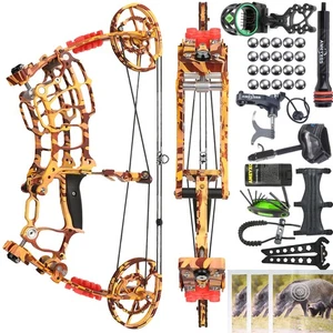 Dual-use Compound Bow 30-60lbs Short Axis Arrows Archery Hunting Fishing RH LH - Picture 1 of 30