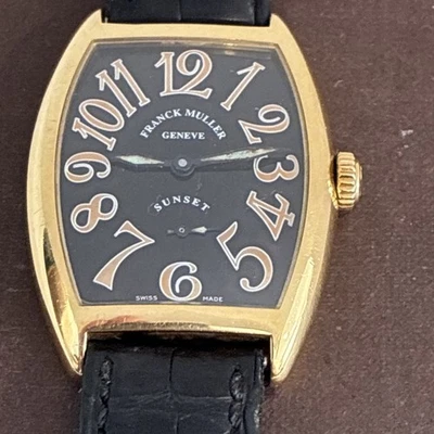 Franck Muller 7502 S6 Sunset 18k gold tonneau manual watch 29mm - Image 1 of 4
