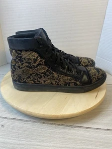 Steve Madden  High Top Sneakers Shoes Black Gold Rhinestone Size 13 M - Picture 1 of 9