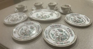 Syracuse O. P. CO Vintage Platter Lot 4Set Indian Tree Dessert Plates Cups Sauce - Picture 1 of 12