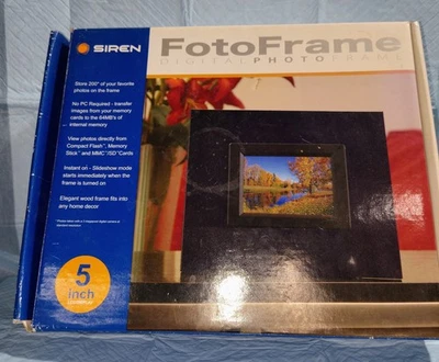 Siren Foto Frame - Digital Photo Frame - 5 Inch LCD Display - OB-New in Package - Image 1 of 4