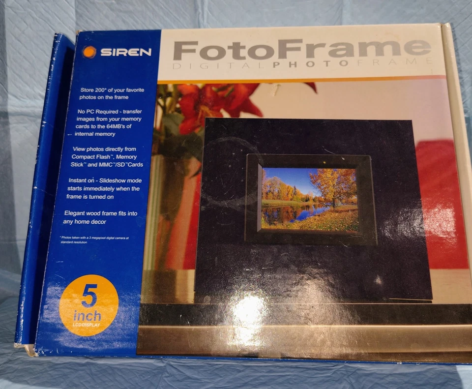 Siren Foto Frame - Digital Photo Frame - 5 Inch LCD Display - OB-New in Package - Image 1 of 4