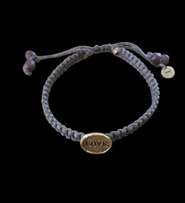 Pulsera envolvente poética encerada Love trenzada Foto 1 de 3