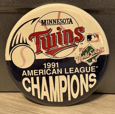 Minnesota Twins Pin 1991 AL American League Champions Button Pinback MLB - NOS - Image 1 of 3