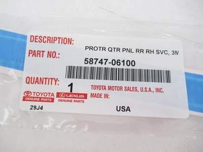 Protector de panel trasero derecho original OEM Toyota 58747-06100 Camry 2014-2017 Foto 1 de 2