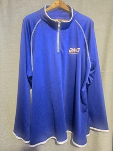 Pullover New York Giants 1/4 Cremallera Para Hombres 3XL Majestuoso NFL Azul Cuello Simulado - Imagen 1 de 8