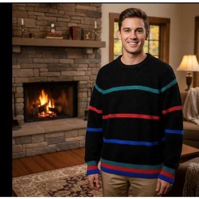 Vintage Boston Traders 100% Pure Wool Sweater Men's Medium Colorful - Image 1 of 4