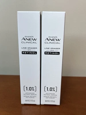 Lote de 2 borradores de línea clínica Avon Isa Knox Anew tratamiento con retinol 1 oz. Nuevo en caja Foto 1 de 4