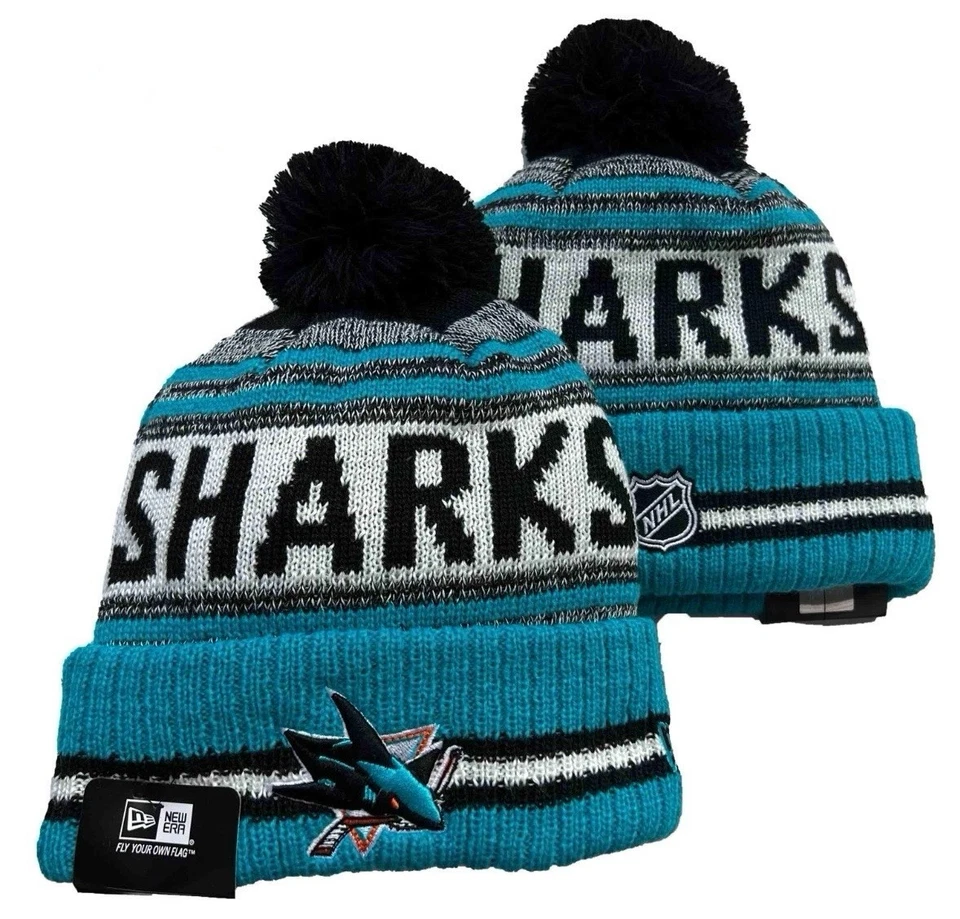 Authentic New Era SAN JOSE SHARKS NHL Fleece Lined Knit Beanie Tuque Free Ship - Image 1 of 1