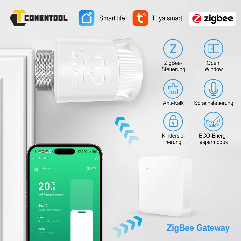 NEU Tuya Smart Zigbee Thermostat Heizkörper Home Heizung WLAN App Alexa Google - Bild 1 von 4