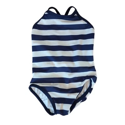 Купальник цельный Hanna Andersson темно-синий белая полоса размер 18-24 месяцев - Изображение 1 из 4