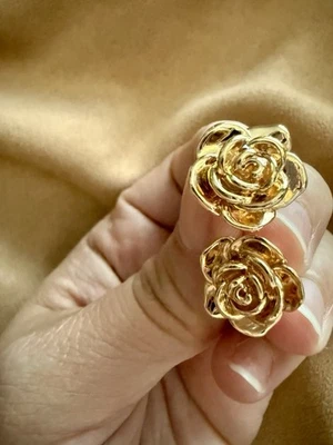 Pendientes Rosa Flor 18K Foto 1 de 4