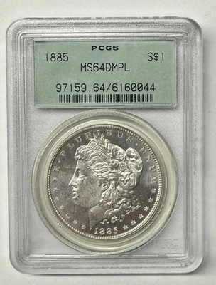 1885 Morgan Silver Dollar $1 PCGS MS 64 DMPL - Image 1 of 3