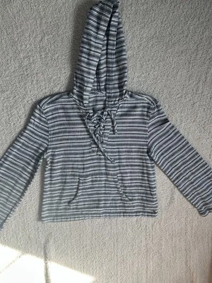 Sudadera con Capucha Ligera para Mujer Roxy Talla M Azul Marino/Blanco Rayas Informal Playa Vaca Foto 1 de 4