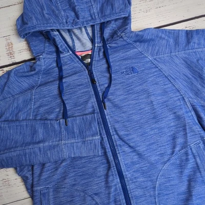 Moletom com capuz feminino The North Face Kirata zíper completo manga longa tamanho XL azul - Imagem 1 de 4
