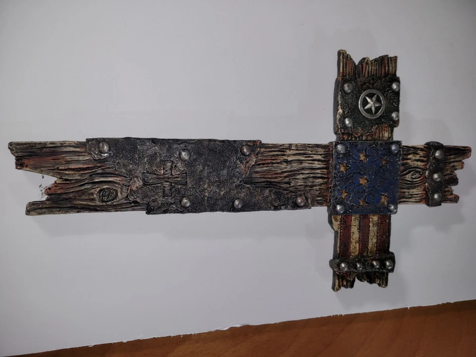 ESTILO AMERICANA OCCIDENTAL 14" CRUZ COLGANTE DE PARED Fe País Ley Sacrificio Foto 1 de 3