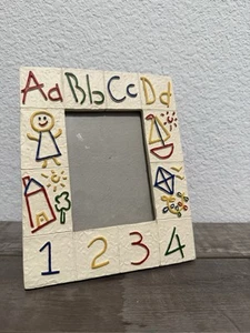 Vintage 1998 Figi 3.5” X 5" Child Pictures Drawings ABCD 1234 Resin Frame - Picture 1 of 8
