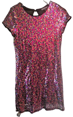 Tres Corazones Rosa Trixxi Niñas Lentejuelas Fiesta Forrado Vestido Elegante Niñas XL Foto 1 de 4