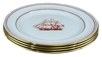 Spode Trade Winds Red Salad Plate Oven to Table W128 England Set of 4 - Image 1 of 4