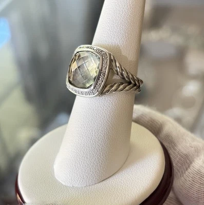 Anillo David Yurman 11mm Albión con Prasiolita y Diamantes 7 Foto 1 de 4