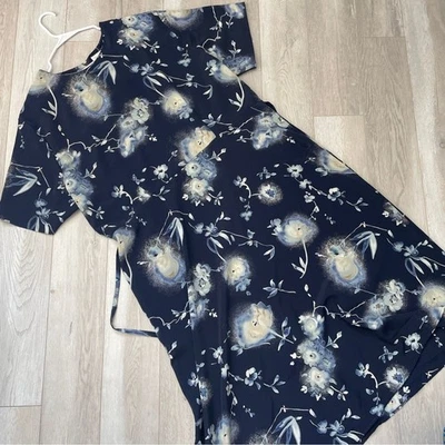 Romantic Floral Dress vintage midi womens Navy Blue size 24w plus classic - Image 1 of 4