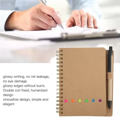 (Coffee Color)Notebook Portable Simple Double Coil Leather Notebook Student - Image 1 of 4