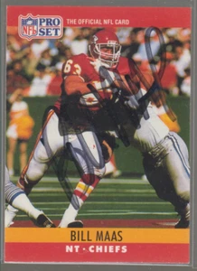 Juego profesional autografiado 1990 Bill Maas - Chiefs - Imagen 1 de 1