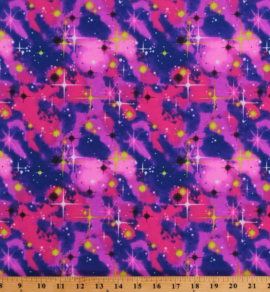 Tejido tejido Galaxy Stars Space púrpura rosa algodón/mezcla por yarda D347.17 Foto 1 de 1