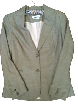 Saba Women’s Blazer Jacket Wool Silk  Beige Size 10 - image 1 of 4