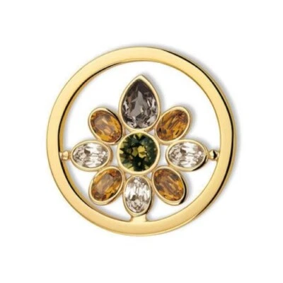NEW  MI MONEDA SW-FLOR-42-L Flores Gold Plated Swarovski  Crystals Charm LARGE - Image 1 of 4