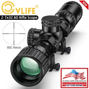 2-7x32 AO Rifle Scope BDC Reticle SFP Hunting Optical Scope with 20mm Ring Mount - Picture 1 of 14