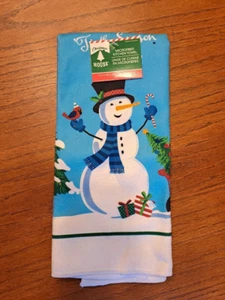 ❤️Holiday Time Weihnachten Blau Schneemann Mikrofaser Küchentuch Neu mit Etikett - Bild 1 von 3
