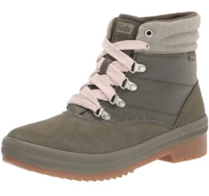 New KEDS Gray Wool Blend Hightop Lace Ankle Boots Pink Inside Women’s Size 9.5 - Picture 1 of 23