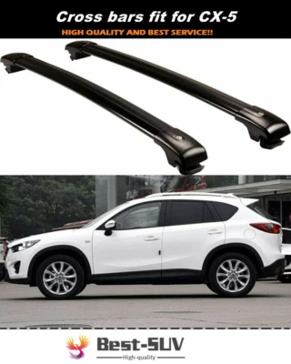 Barra transversal de aluminio para riel de techo Mazda CX-5 CX5 2012-2016 2 piezas apta para Mazda CX-5 CX5 Foto 1 de 4
