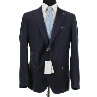 Eleventy Platinum NWD 羊毛运动外套/西装外套 54 码(44R 美国)纯色蓝色 — 第 1/4 张图片