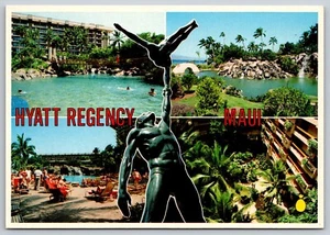 Postcard Hawaii Maui Hyatt Regency Multiview 1983 21Y - Picture 1 of 2
