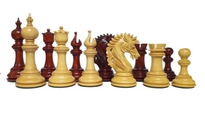 The Camelot Series Artisan Chess Pieces - Boxwood/ Bud Rosewood- 4.4" King - Image 1 of 4