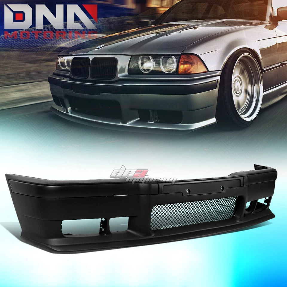 FOR 92-99 BMW E36 3SERIES 1PC M3 STYLE ABS FRONT BUMPER COVER BODY KIT+GRILLE - Image 1 of 4