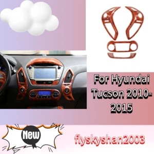 For Hyundai Tucson 2010-2015 Peach Wood Car Central AC Button Control Cover Trim - Picture 1 of 11
